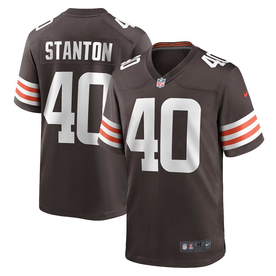 Men Cleveland Browns 40 Johnny Stanton Nike Brown Game NFL Jersey